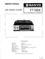 Sanyo FT-1004 - Service Manual 